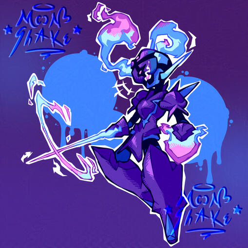 A Ceruledge fanart, it was initially meant to be a stencil for a jacket but i put in too much detail for that