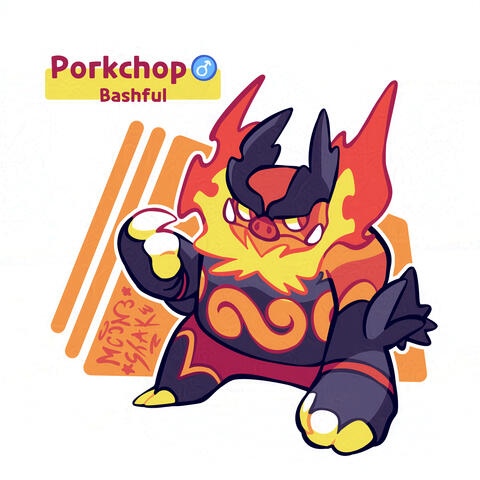 A drawing of my Emboar from my PLZA team :)
