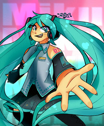 Hatsune Miku fanart i made to test a new drawing software